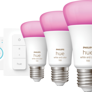 Philips Hue White & Color Starter Pack E27 met 3 lampen, dimmer + Bridge