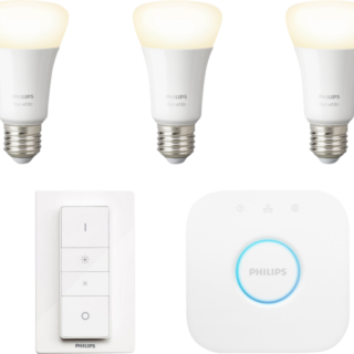 Philips Hue White Starter Pack E27 met 3 lampen, dimmer + Bridge