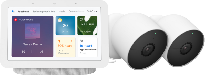 Google Nest Cam Duo-Pack + Google Nest Hub 2