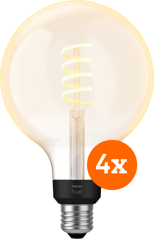 Philips Hue Filament White Ambiance Globe XL 4-pack