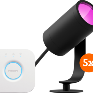 Philips Hue Lily Starter Pack White and Color prikspot 5-Pack + Bridge
