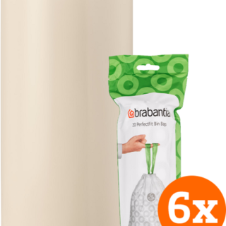 Brabantia Touch Bin 30 Liter Soft Beige + Vuilniszakken (120)