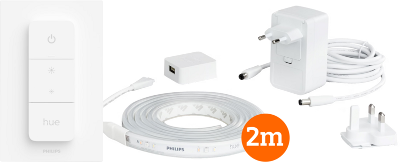 Philips Hue Lightstrip Plus White & Color 2m basisset + Draadloze dimmer