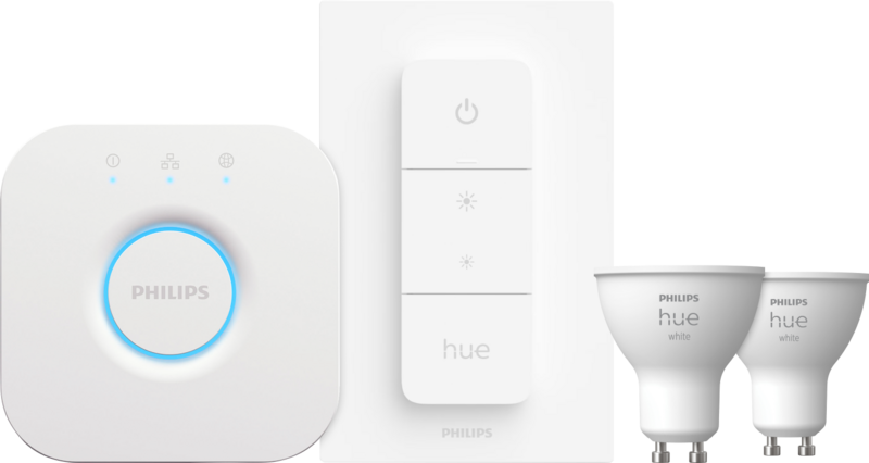 Philips Hue White Starter Pack GU10 met 2 lampen, dimmer + Bridge