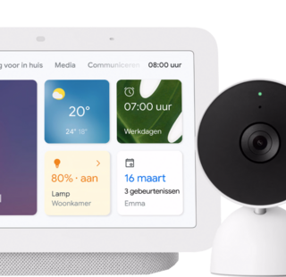 Google Nest Cam Indoor Wired 2-pack + Nest Deurbel + Nest Hub 2