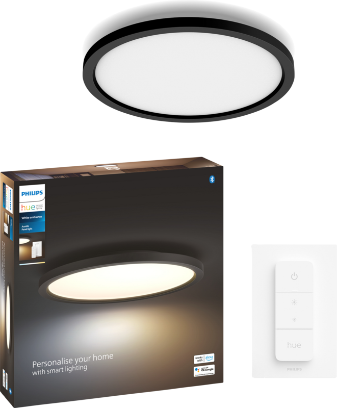 Philips Hue Aurelle paneellamp White Ambiance rond zwart