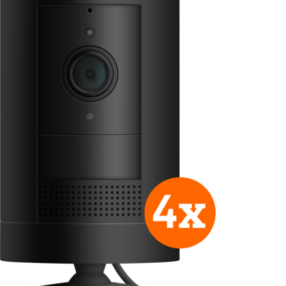 Ring Stick Up Cam Plug-In - Zwart 4-pack